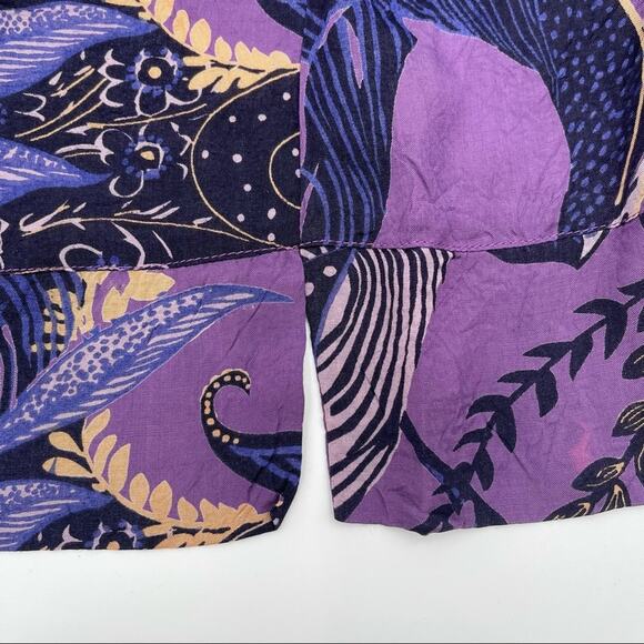 MASAI Purple Print Tunic Size Medium Made India Satin Wrinkled Style Medium - Picture 9 of 13